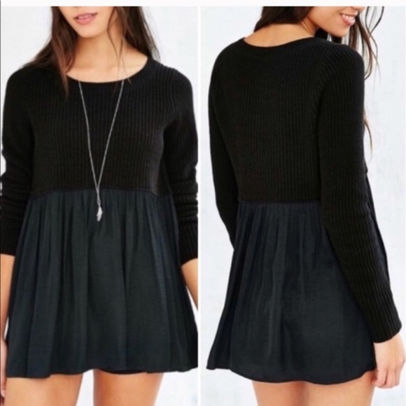 Kimchi Blue Sweaters - Kimchi Blue Black Babydoll Sweater